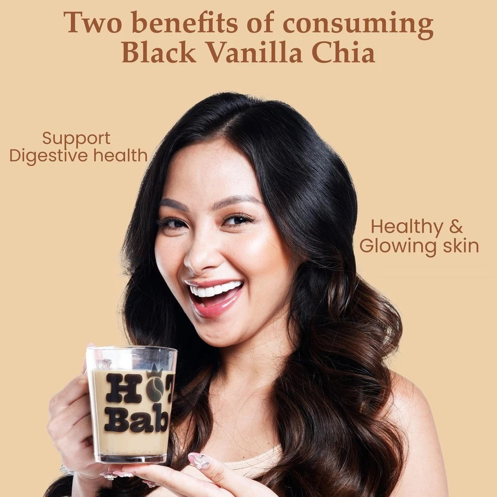 KIRAY'S Hot Babe Black Vanilla Chia Coffee – 10 Sachets Healthy Energy Drink UAE