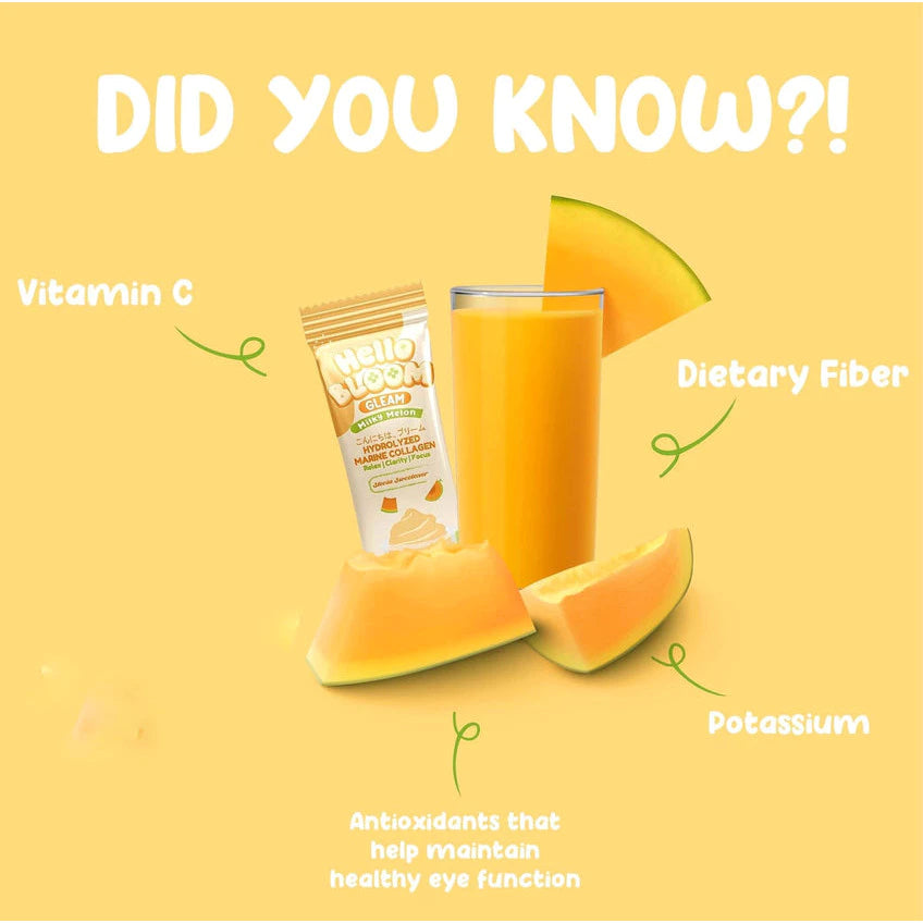 Hello Bloom Gleam Milky Melon – Creamy Melon Drink Sachets UAE