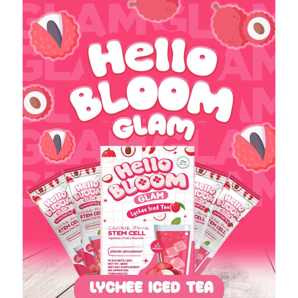 Hello Bloom Lychee Iced Tea – Fruity Glam Drink 10 Sachets UAE