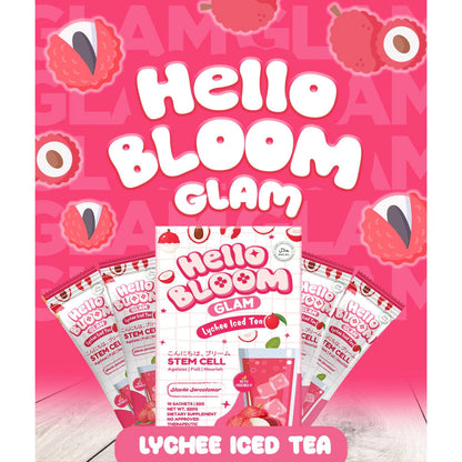 Hello Bloom Lychee Iced Tea – Fruity Glam Drink 10 Sachets UAE