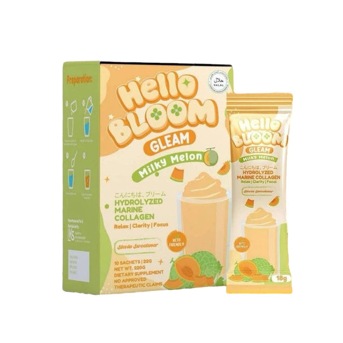 Hello Bloom Gleam Milky Melon – Creamy Melon Drink Sachets UAE