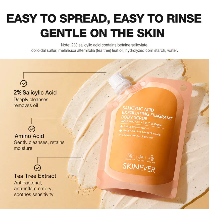 SKINEVER Salicylic Acid Gentle Exfoliating Body Scrub – Deep Cleansing & Smooth Skin UAE